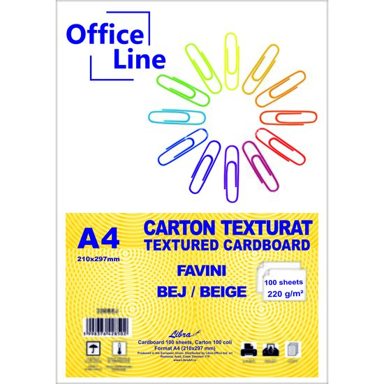 Carton texturat A4 220gr BEJ / IVORY FAVINI top.100