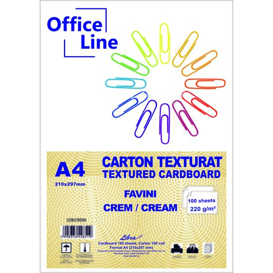 Carton texturat A4 220gr CREM FAVINI top.100