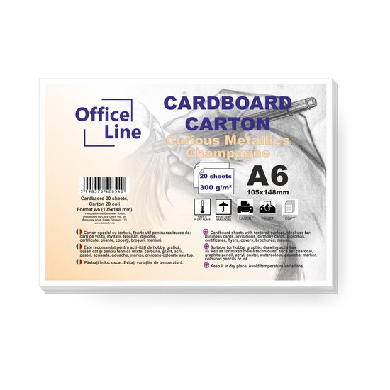 Carton A6 300gr Curious Metallics champagne top.20 coli
