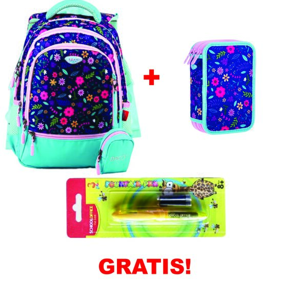 Set rucsac si penar FLORI + stilou GRATIS!