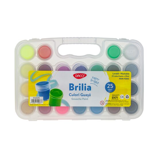 CULORI GUASA 25 CULORI 20ML BRILIA DACO CU225
