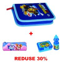 SET PAW PATROL PENAR ECHIPAT + BORSETA SI SET CUTIE ALIMENTE SI STICLA REDUSE 30%