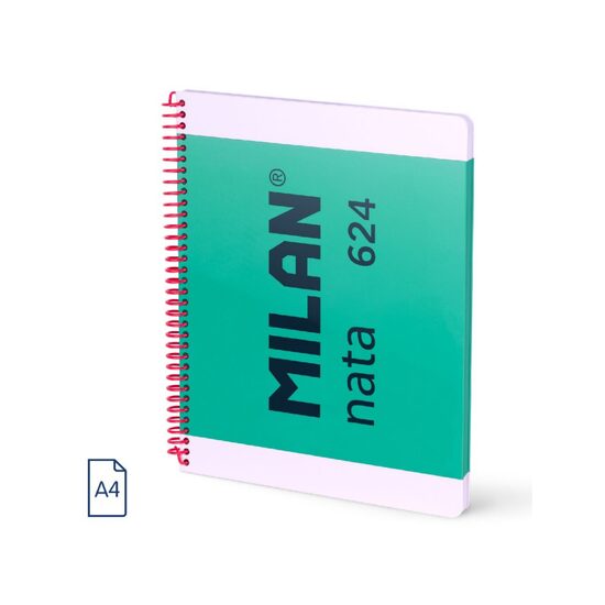 Caiet A4 80 file romana spira Milan verde nata 570