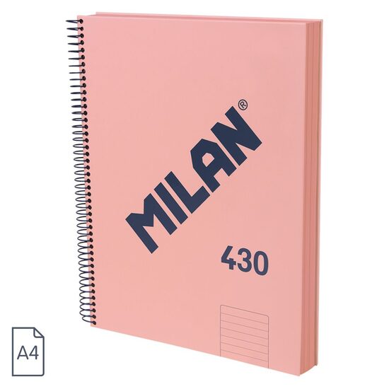 Caiet A4 120 file de romana spira Milan roz 430
