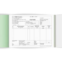 FACTURA CU TVA A5 3EX. PERSONALIZATA 50 SET/BLOC TIPAR CU NEGRU