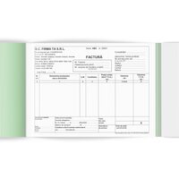 FACTURA CU TVA A5 2EX. PERSONALIZATA 50 SET/BLOC TIPAR CU NEGRU