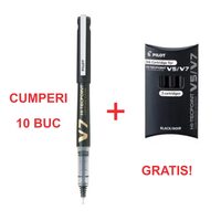 ROLLER V7 NEGRU 10 BUC + SET REZERVA GRATIS