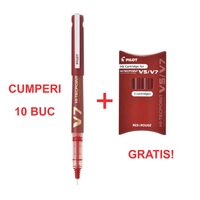 ROLLER V7 ROSU 10 BUC + SET REZERVA GRATIS