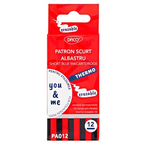 Patron scurt albastru cu cerneala termosensibila,12 bucăți, YOU AND ME