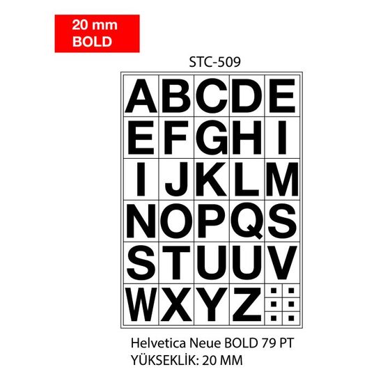 ETICHETE LITERE 20MM TANEX-509