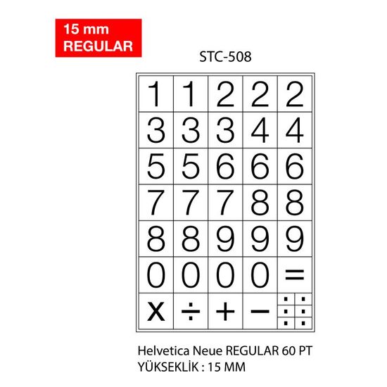 ETICHETE CIFRE TANEX 15MM-508