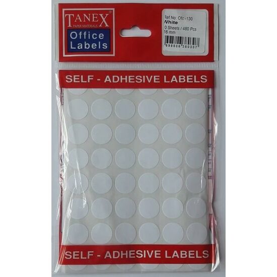 ETICHETE BULINE D16MM 480BUC TANEX ALBE-130