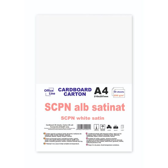 Carton A4 250gr SCPN alb satinat top.20 coli