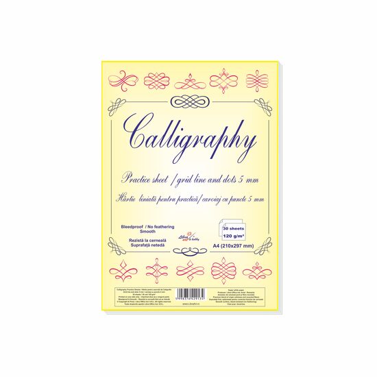 Hartie caligrafie liniata caroiaj cu puncte 5mm set 30 coli de 120g
