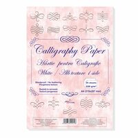 Hartie alba pentru caligrafie, suprafata texturata 25 coli 220g