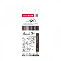 LINER UNI PIN SET 5 BRUSH ART ASP014