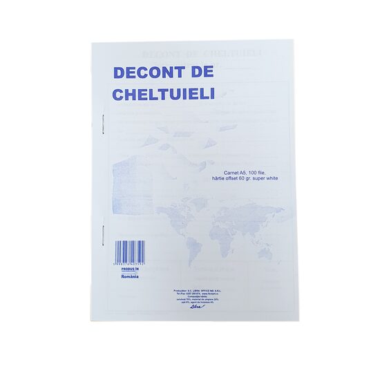 18+2 GRATIS! Decont cheltuieli A5 carnet 100 file