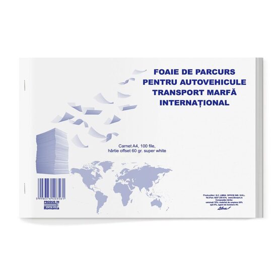 18+2 GRATIS! Foaie parcurs marfa international A4 carnet 100 file
