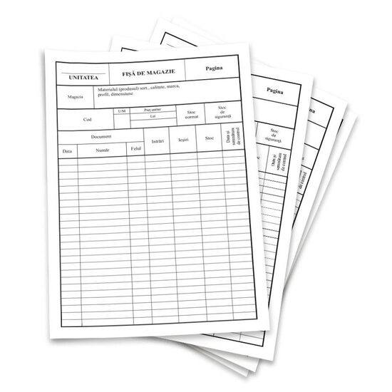 450+50 GRATIS! Fisa de magazie A5 carton