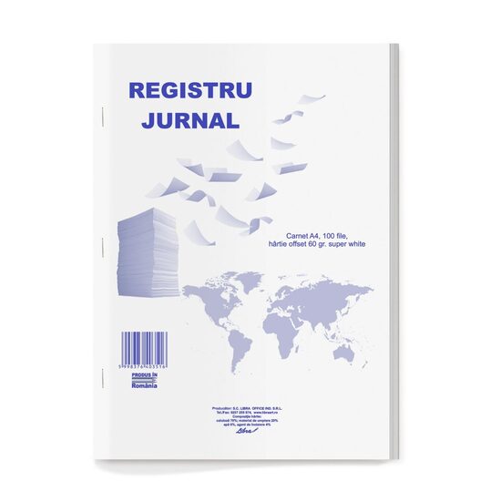 18+2 GRATIS! Registru jurnal A4, carnet 100 file