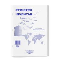 18+2 GRATIS! Registru inventar 5 coloane A4 carnet 100 file