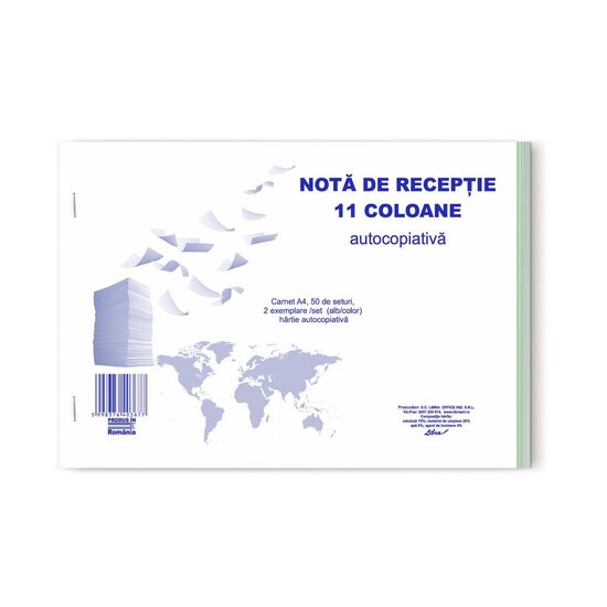 18+2 GRATIS! Nota de receptie 11 coloane autocopiativa