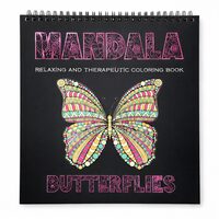 Carte de colorat 31X31 Mandala - Butterflies - 25 file 170g spirala