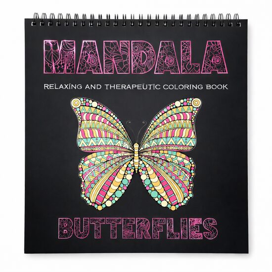 Carte de colorat 31X31 Mandala - Butterflies - 25 file 170g spirala