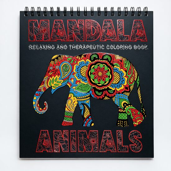 Carte de colorat 31X31 Mandala - Animals - 25 file 170g spirala