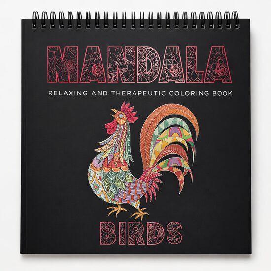 Carte de colorat 31X31 Mandala - Birds - 25 file 170g spirala
