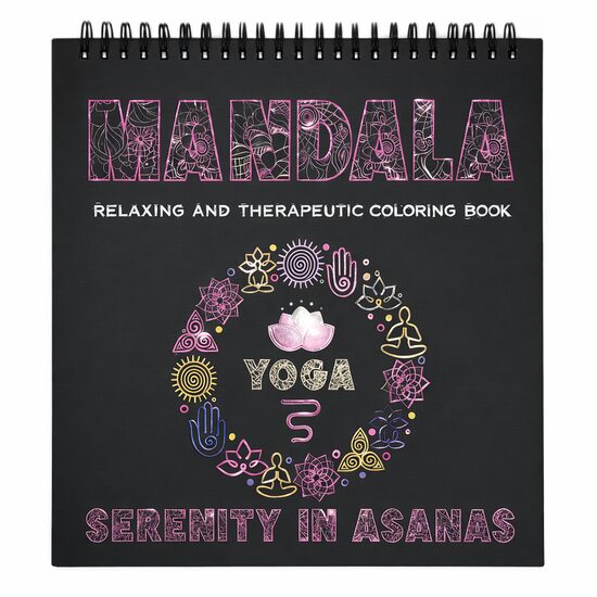 Carte de colorat 31X31 Mandala - Yoga Serenity in Asanas - 25 file 170g spirala