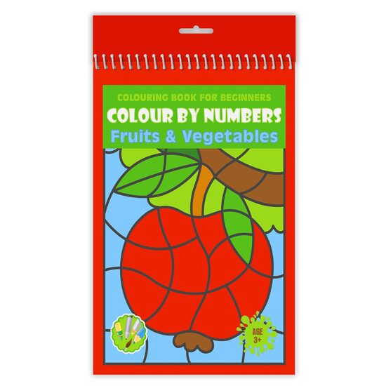 4+1 GRATIS! Carte de colorat pe numere A4 24F - Fruits & Vegetables 3+