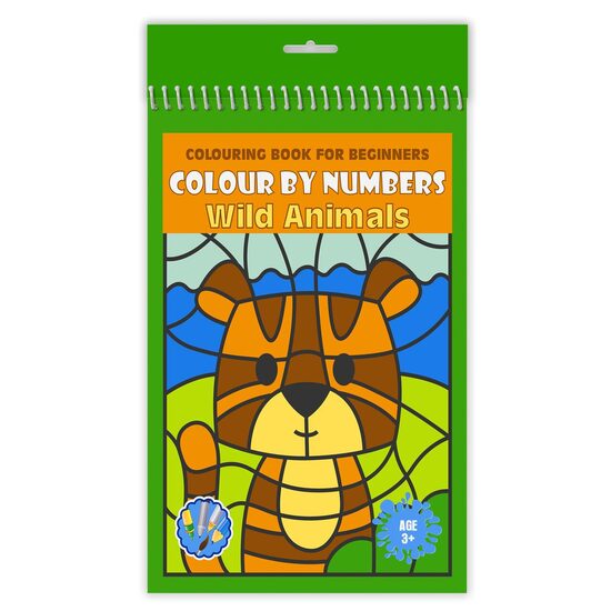 4+1 GRATIS! Carte de colorat pe numere A4 24F - Wild Animals 3+