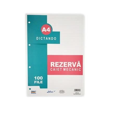 8+2 GRATIS! Rezerva caiet mecanic A4 100 file dictando Libra