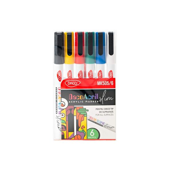 MARKER ACRILIC SLIM DACO SET6 MK505/6
