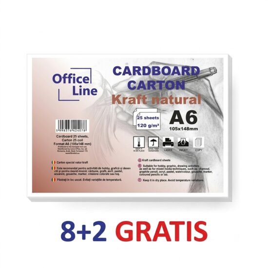 8+2 GRATIS Carton A6 120gr Kraft Natural top.25 coli  