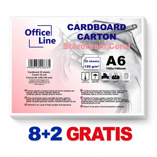 8+2 GRATIS Carton A6 120gr Stardream Coral top.25 coli 
