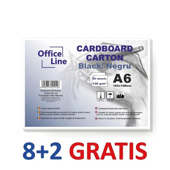 8+2 GRATIS Carton A6 135gr Popset Negru top.25 coli 