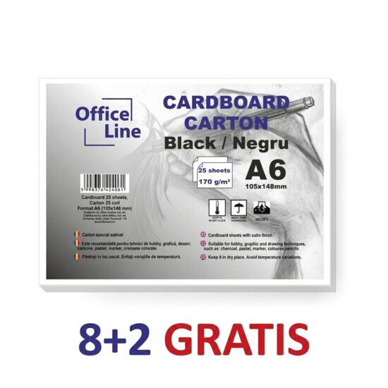8+2 GRATIS Carton A6 170gr Popset Negru top.25 coli 