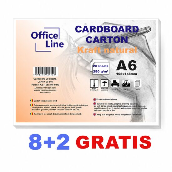 8+2 GRATIS Carton A6 250gr Kraft Natural top.20 coli