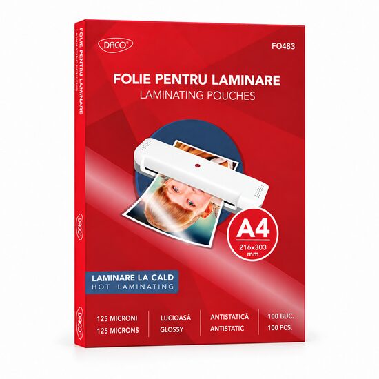 Folie de Laminat A4, 125 Microni, Daco, FO483