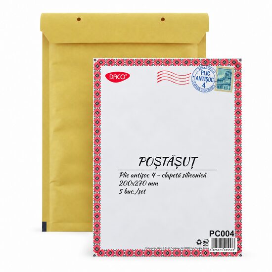 Set 5 Bucăți Plic Antișoc Nr. 4 200x270 mm, Daco, PC004