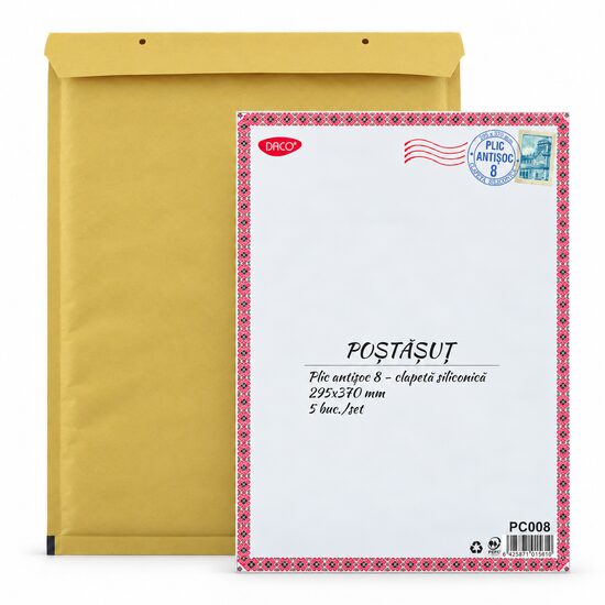 Set 5 Bucăți Plic Antișoc Nr. 8 295×370 mm , Daco, PC008	