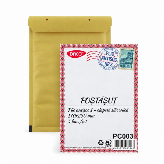 Set 5 Bucăți Plic Antișoc Nr. 3 170x230 mm, Daco, PC003