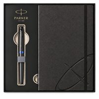 Set Stilou Parker IM Negru Mat Ring Blue + Agendă