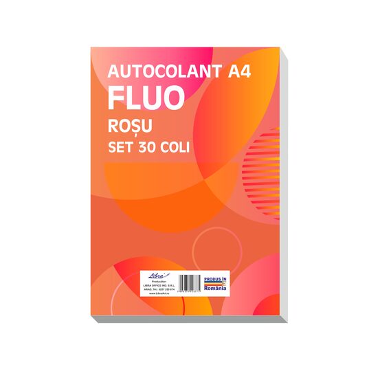 Eticheta A4 fluo set 30 rosu