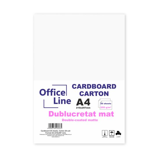 Carton A4 200gr Dublucretat mat top.20 coli