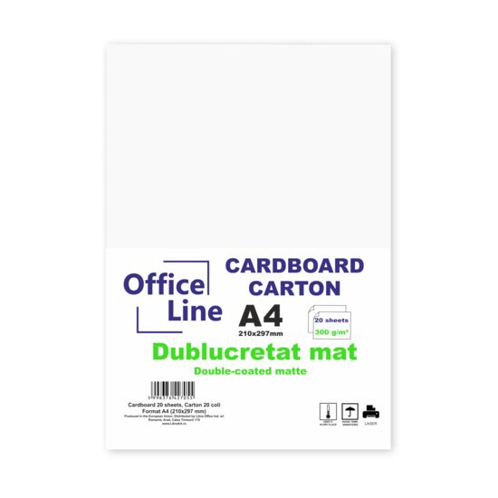 Carton A4 300gr Dublucretat mat top.20 coli