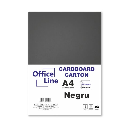 Carton A4 170gr Popset negru top.25 coli