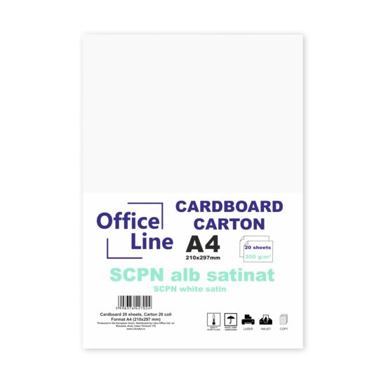 Carton A4 300gr SCPN alb satinat top.20 coli